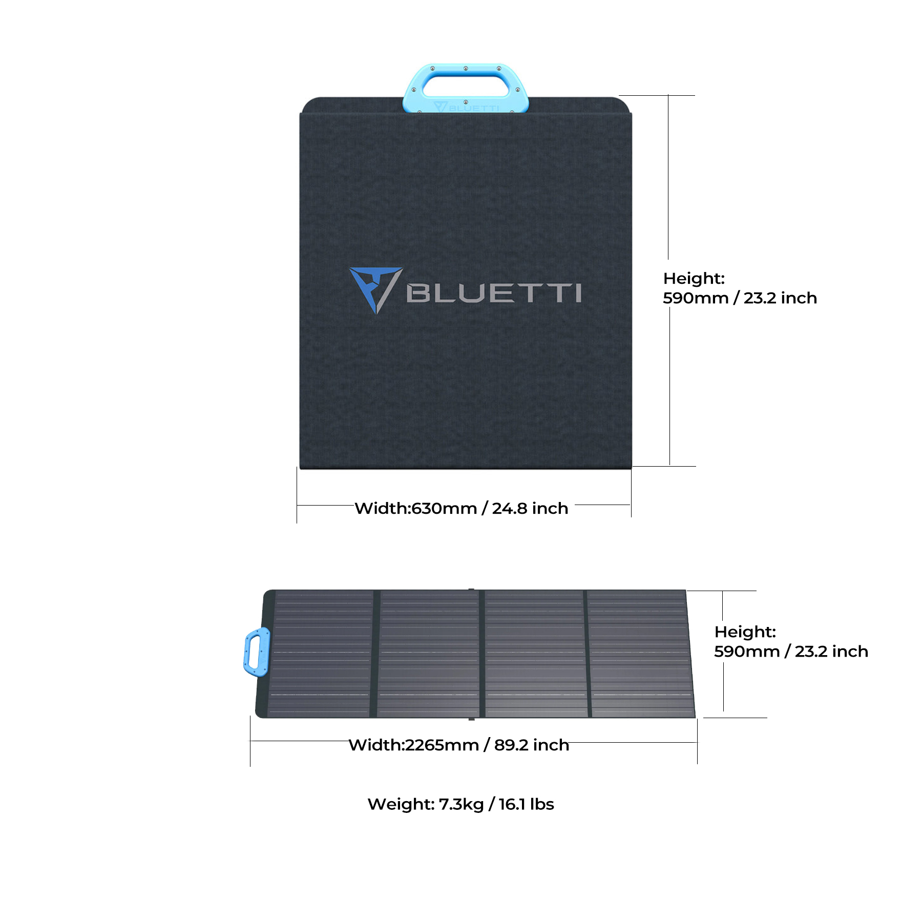 BLUETTI EP500+3×PV200 200W Solarmodulen LiFePO4 5100 Wh Powerstation 3000W Stromerzeuger Schwarz Batterie