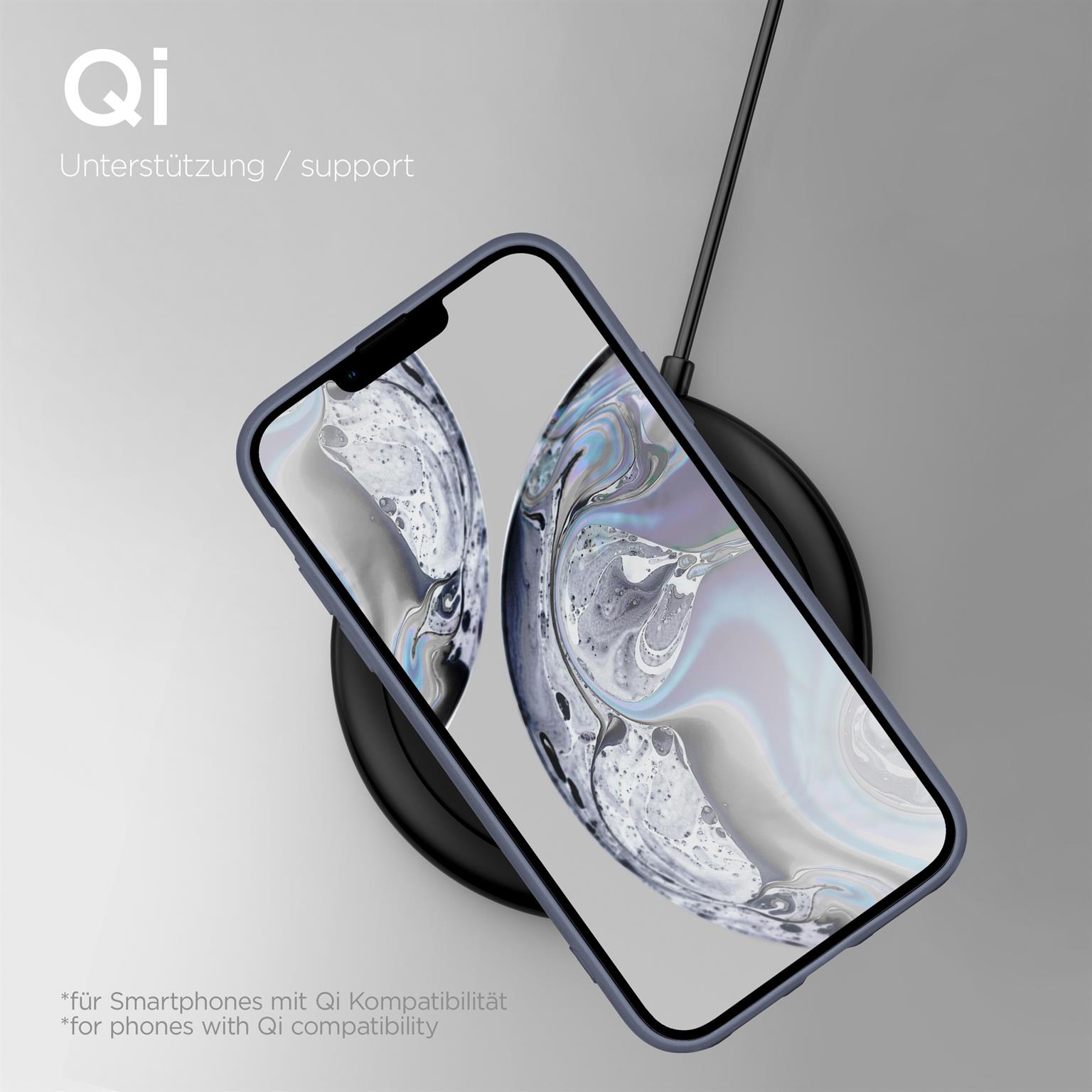ONEFLOW Soft Apple, 14, iPhone Lavendelgrau Backcover, Case