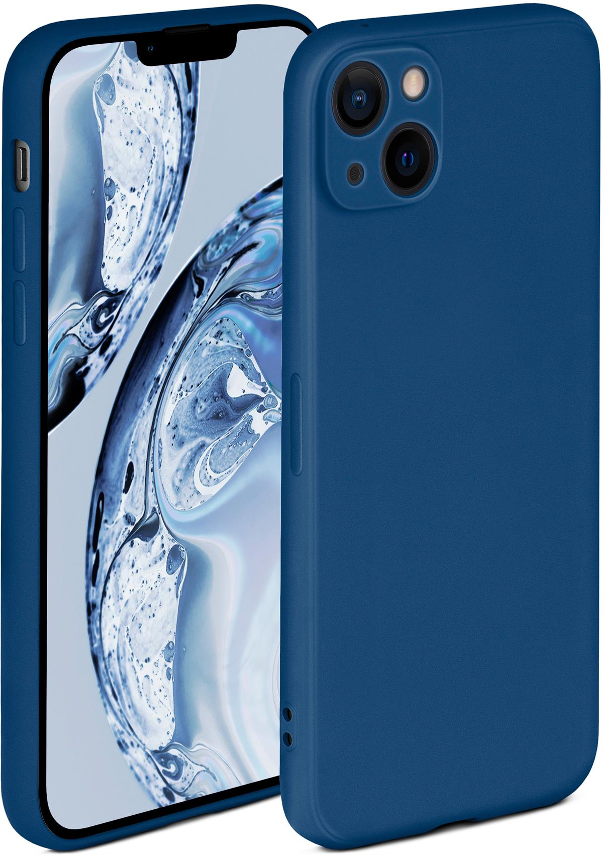 Backcover, ONEFLOW Soft iPhone Case, Apple, 14, Horizontblau