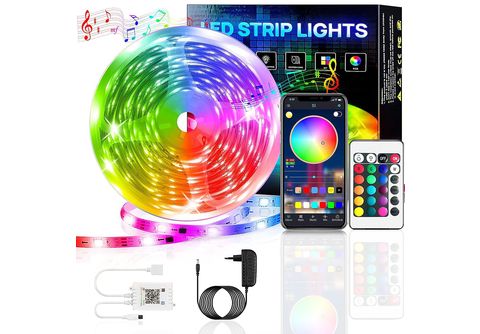 DEDOM Bluetooth Lichtleiste, LED-Licht, 20M, APP Steuerung,Bareboard RGB,  Mit Fernsteuerung LED RGB Leuchtstreifen