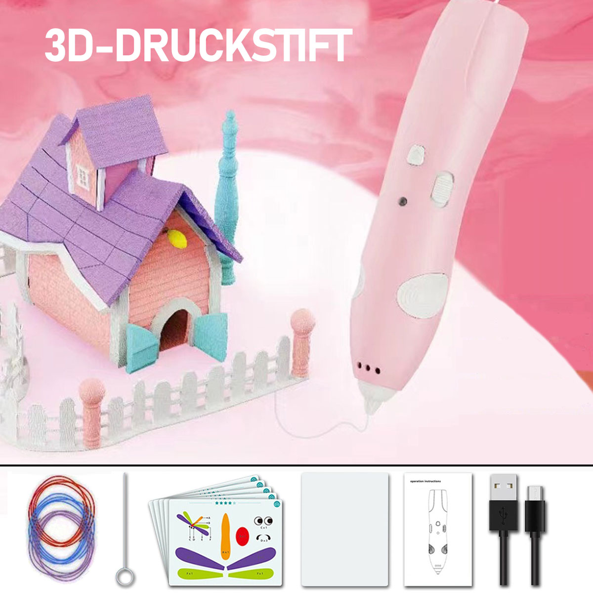 JA Drucker 3D Graffiti, Erwachsene, 3D und Stift, Spielzeug Drucker DIY für Kinder Lustiges 3D KIND