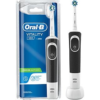 ORAL-B Vitality 100 Black CrossAction Elektrische Tandenborstel Powered By Braun Elektrische tandenborstels Zwart, Wit