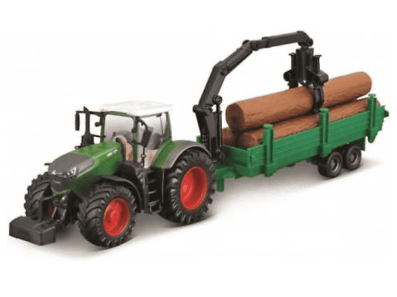 BBURAGO 18-31677 Vario - (10cm) 1050 - Spielzeugauto Fendt Holztransporter mit Traktor