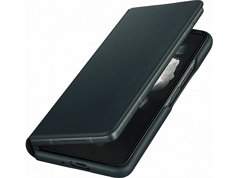 SAMSUNG Galaxy Z Fold 3 Galaxy 3, - Grün Flip Hülle Fold Backcover, Leder Samsung, Z Grün, Cover 