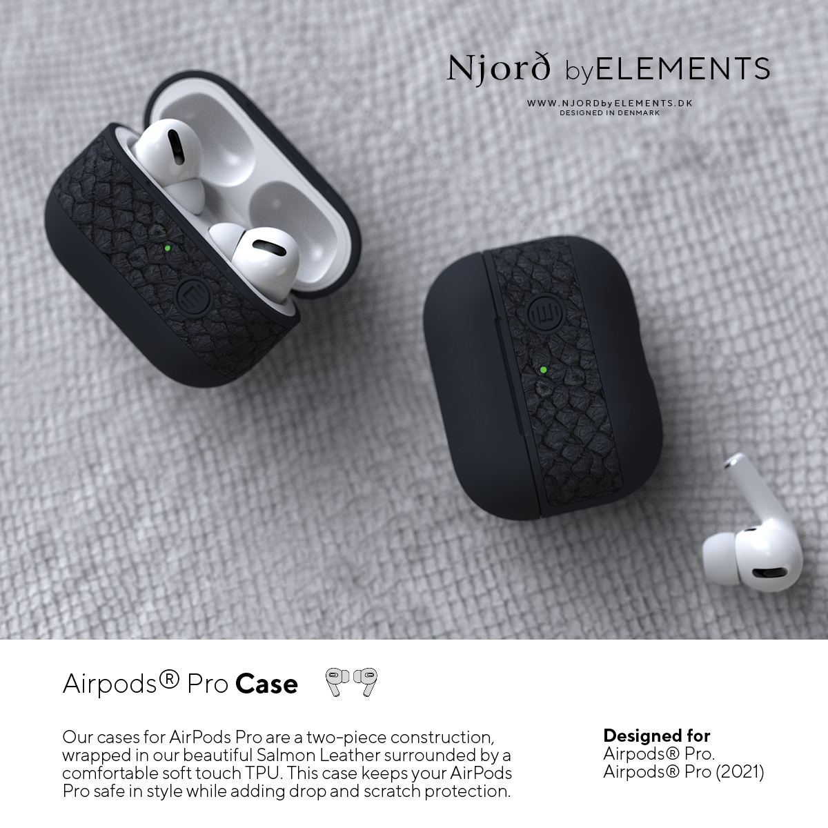 NJORD Njord, Full Cover, Pro, Airpods Dunkelgrau Apple