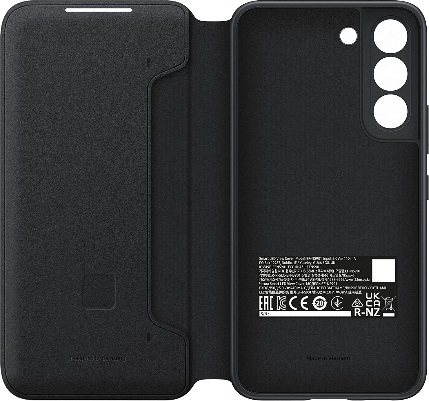 SAMSUNG LED-View Bookcover, Samsung, Cover Galaxy Schwarz S22, Series