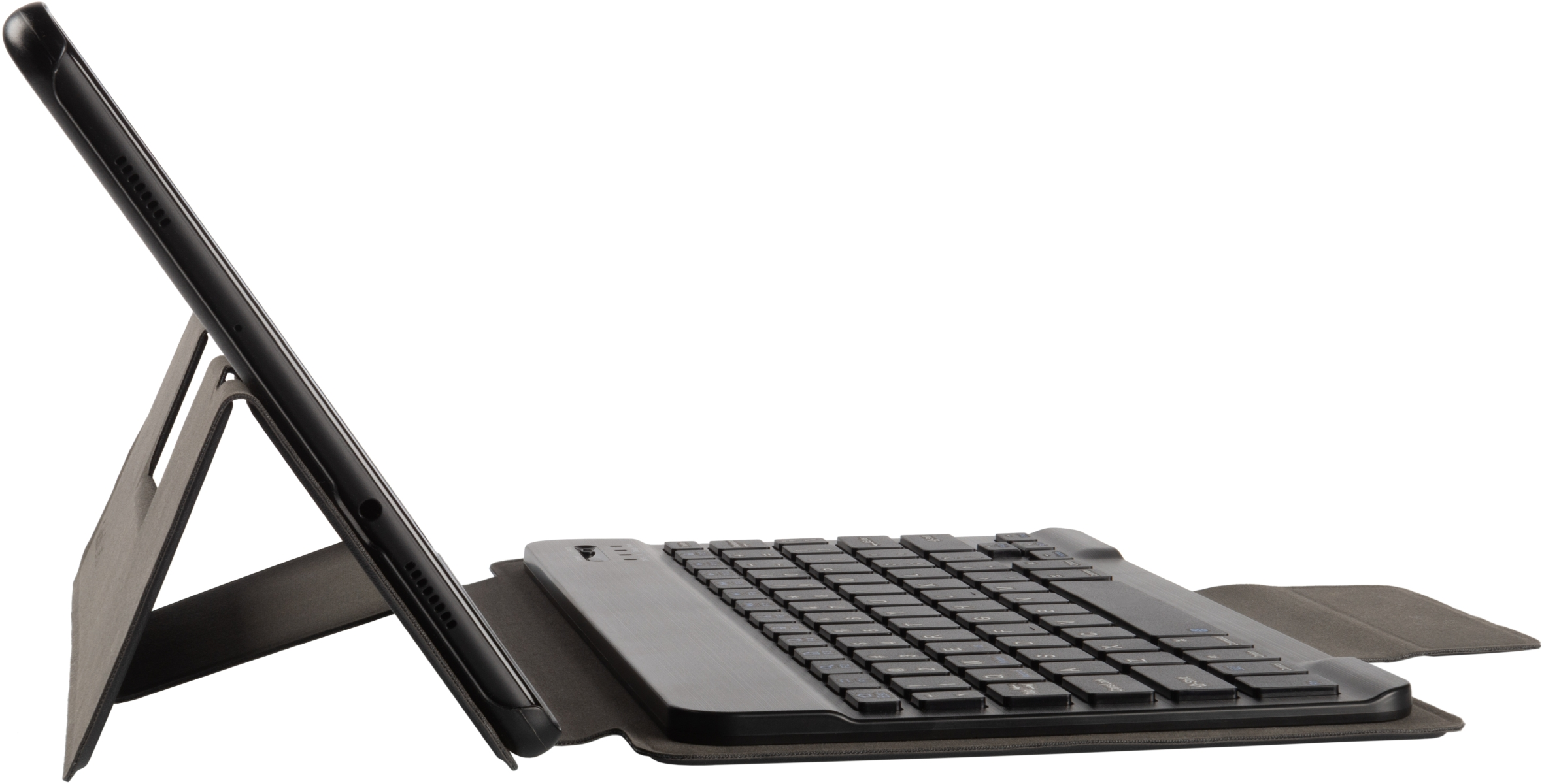 PU Schwarz AZERTY Leather, Tastatur-Case für GECKO COVERS Bookcover Samsung