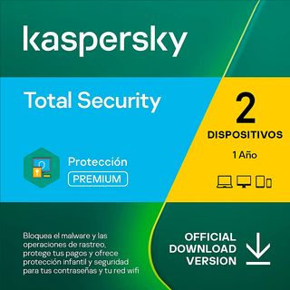 Antivirus - KASPERSKY Total Security 2 Dispositivos 1 Año 2023 Licencia Digital