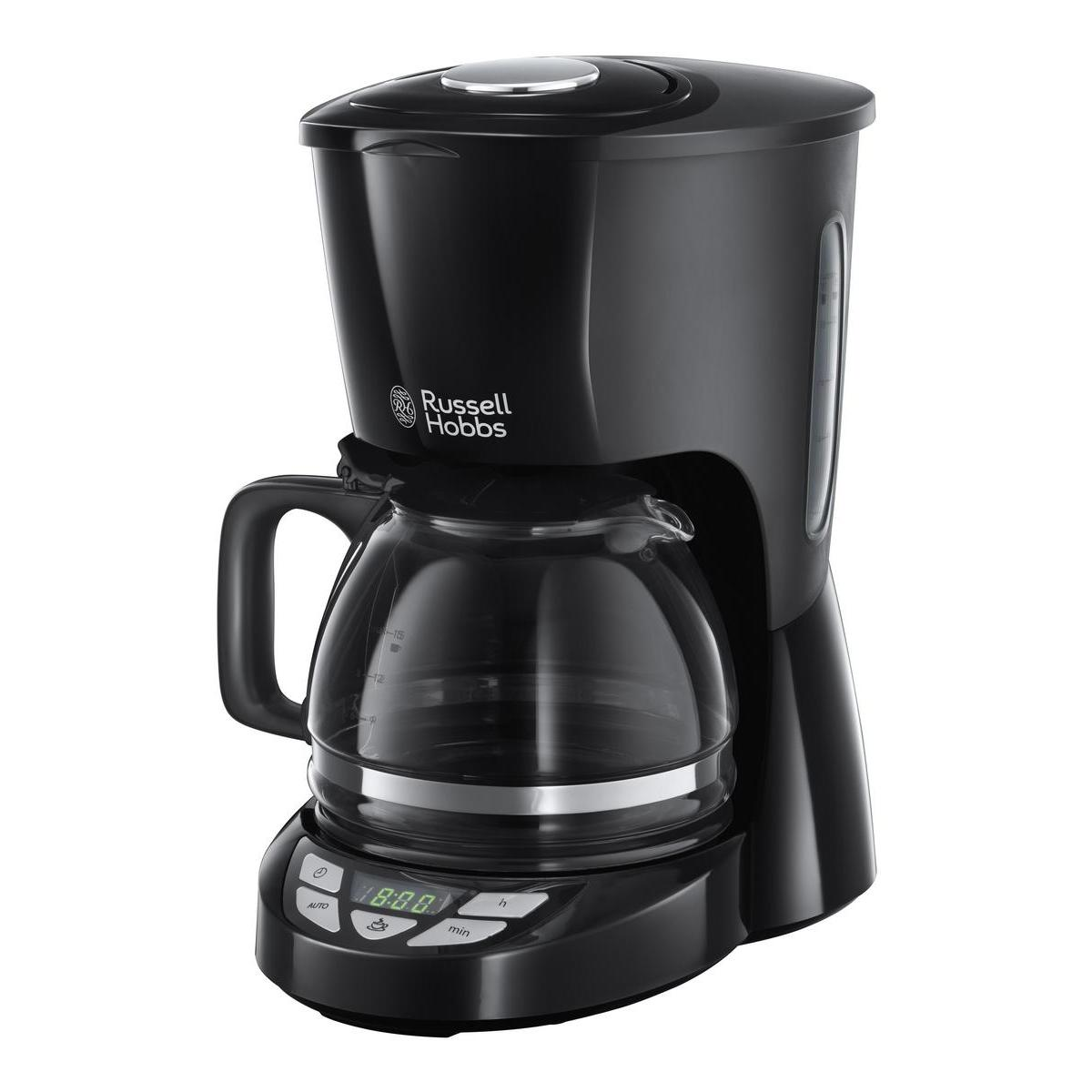 Cafetera de Goteo - Textures Plus RUSSELL HOBBS, 1000 W, 1,25 l, 10 tazas, Negro