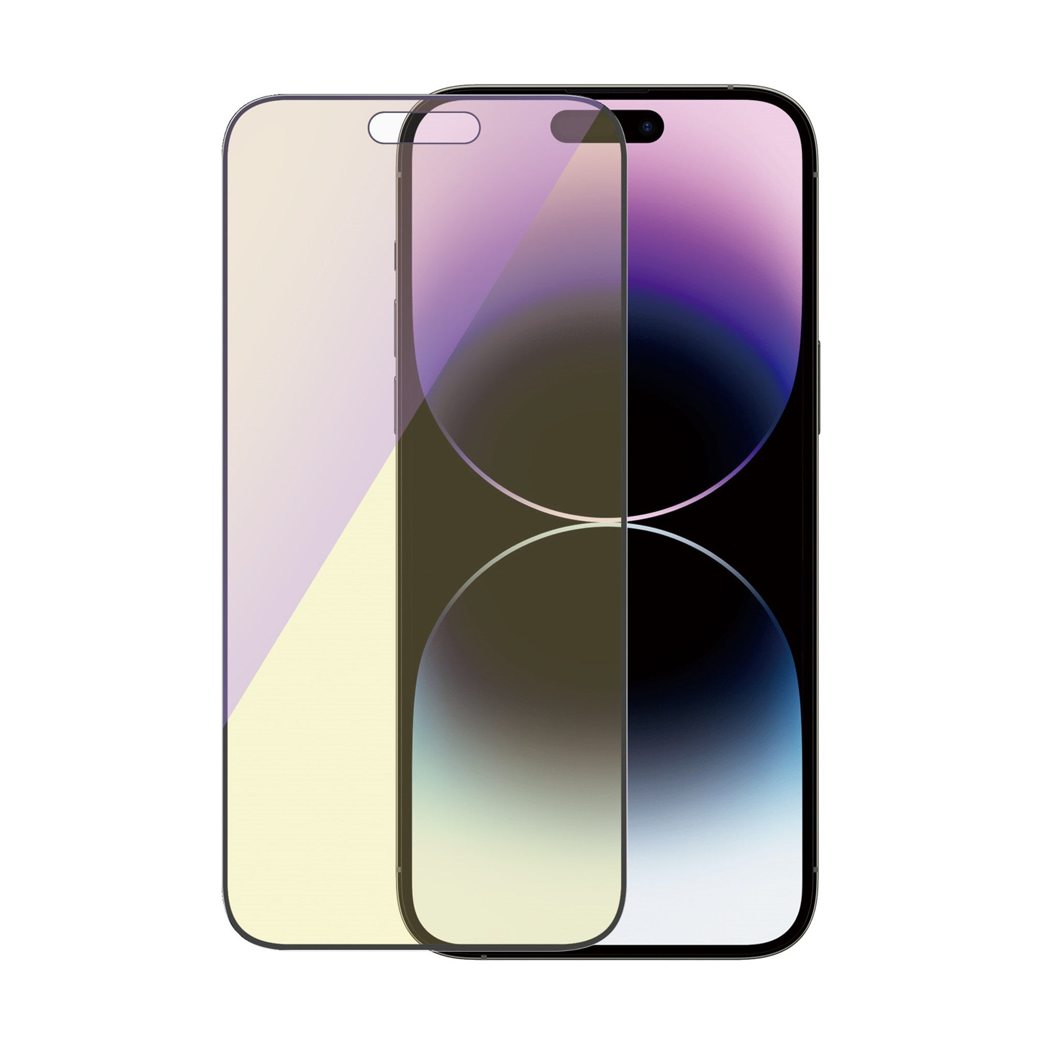 Due protezioni schermo per telefono. Una sul telefono, una accanto.