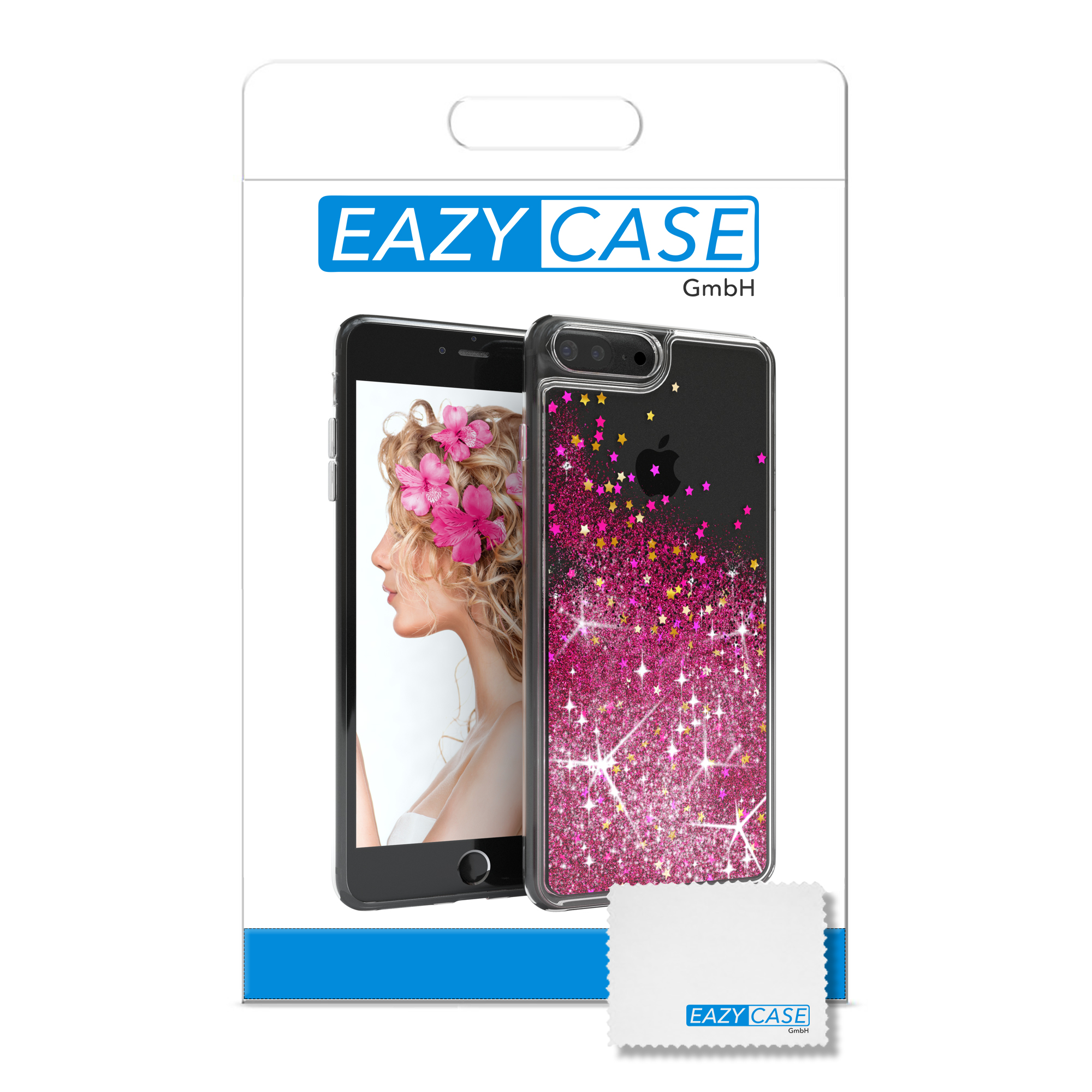 8 CASE / 7 Apple, iPhone Glitzerhülle EAZY Plus, Backcover, Flüssig, Plus Pink
