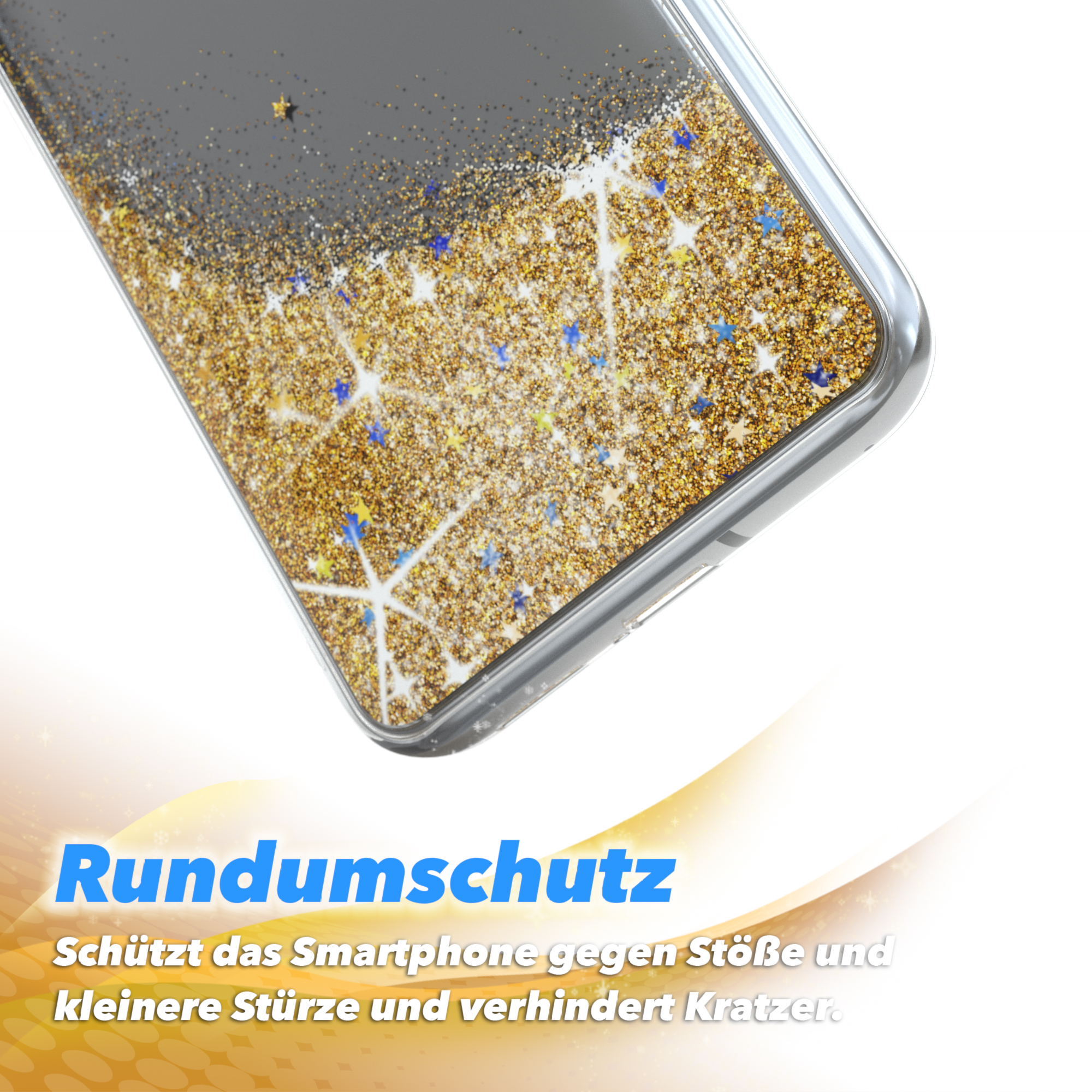 / EAZY Pro, Poco Glitzerhülle Pro Xiaomi, Flüssig, Redmi F2 Backcover, K30 Gold CASE