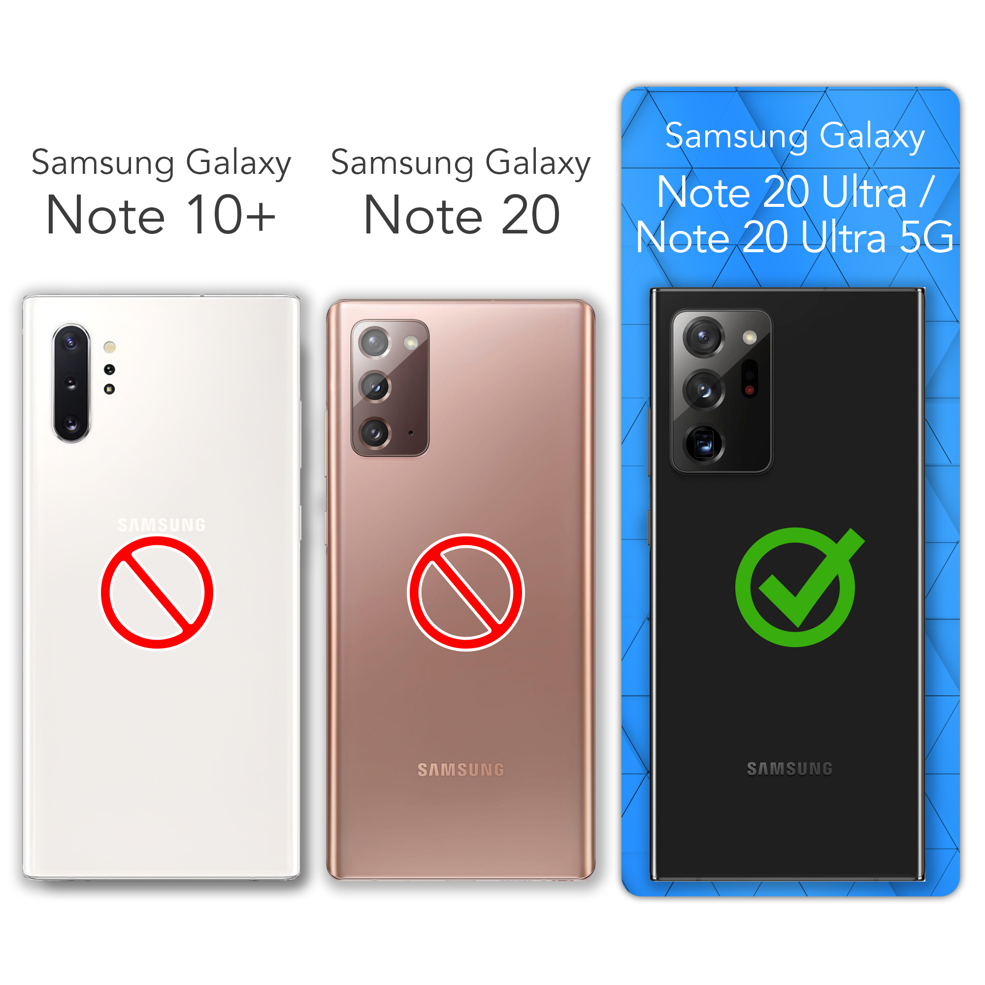 Drei Telefone nebeneinander, zwei mit roten Kreuzen und eines mit Haken.