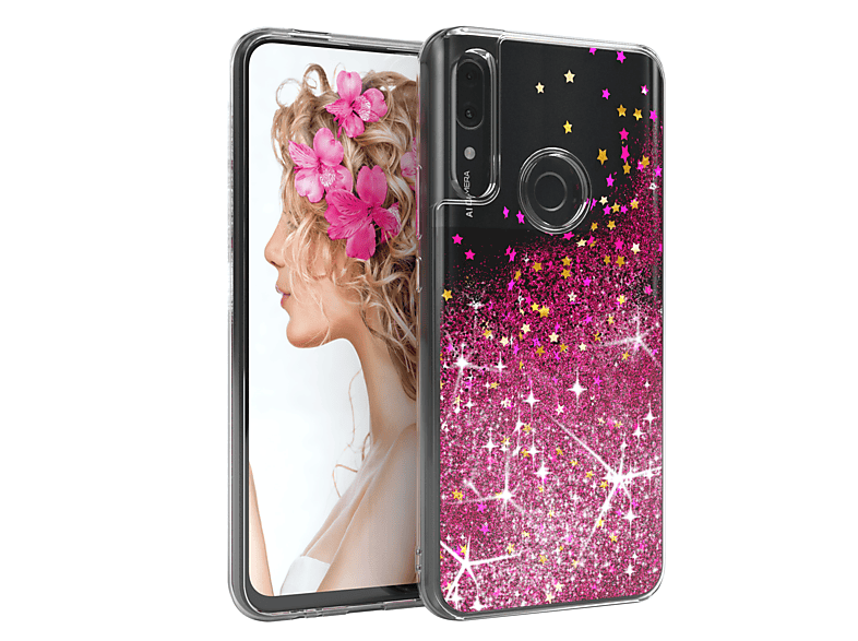 CASE (2019), Flüssig, Z Pink Prime EAZY P Huawei, Y9 Backcover, Glitzerhülle / Smart