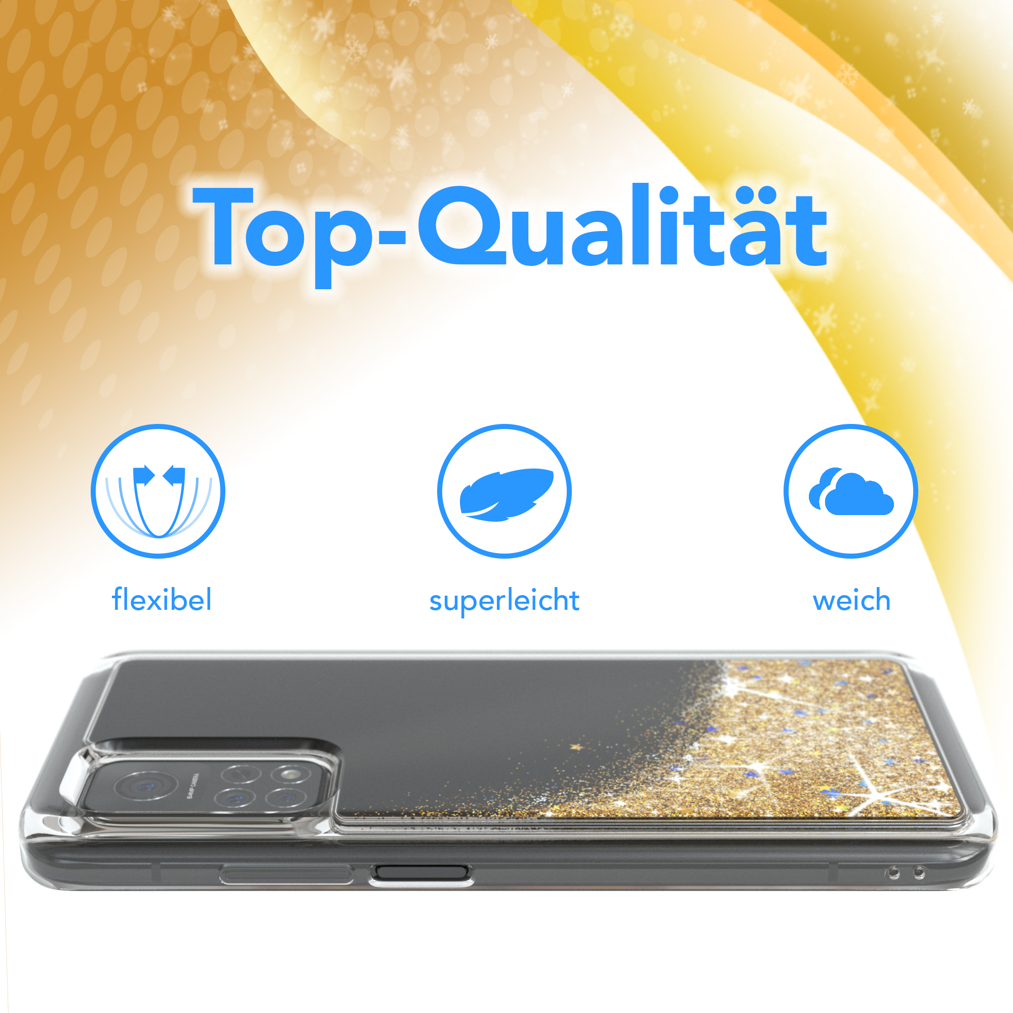 Mi Flüssig, Glitzerhülle EAZY Xiaomi, 5G, CASE Mi / Gold 10T 5G Backcover, Pro 10T