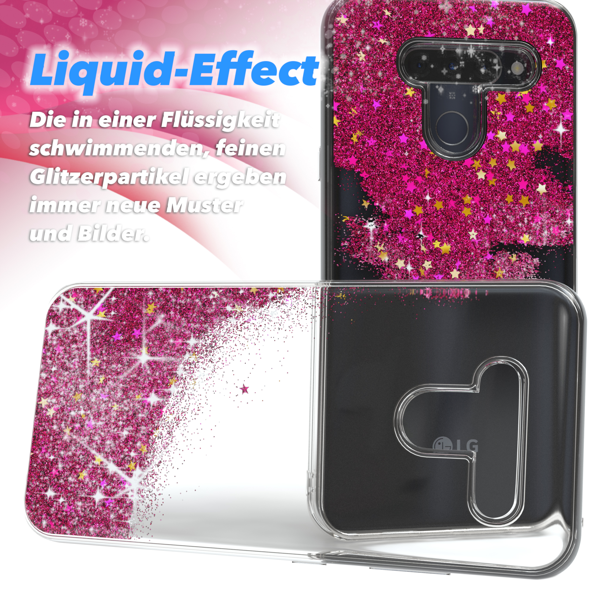 EAZY CASE Glitzerhülle Flüssig, Backcover, Pink / K50, LG, Q60