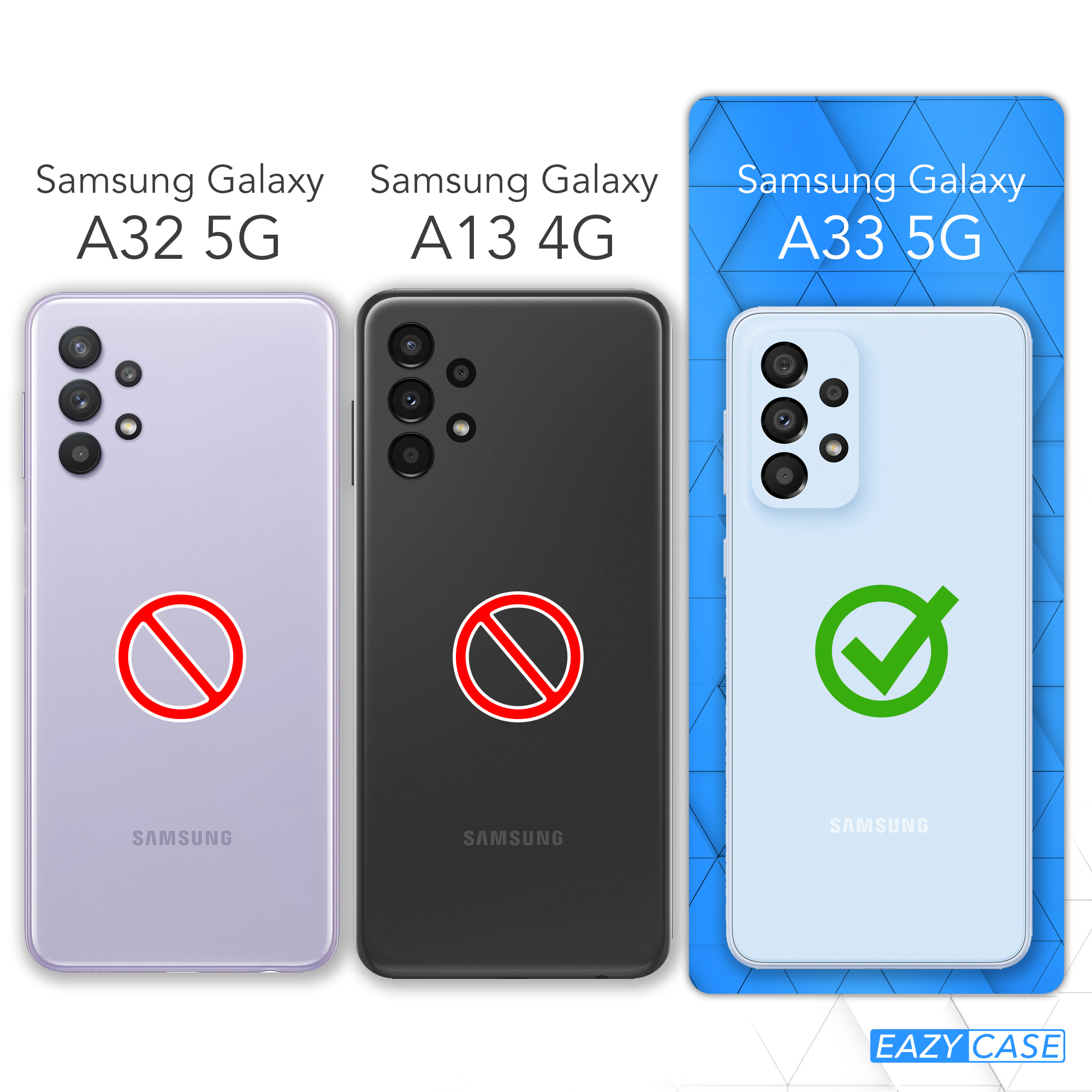 Galaxy Flüssig, Glitzerhülle EAZY CASE Samsung, A33 5G, Backcover, Blau