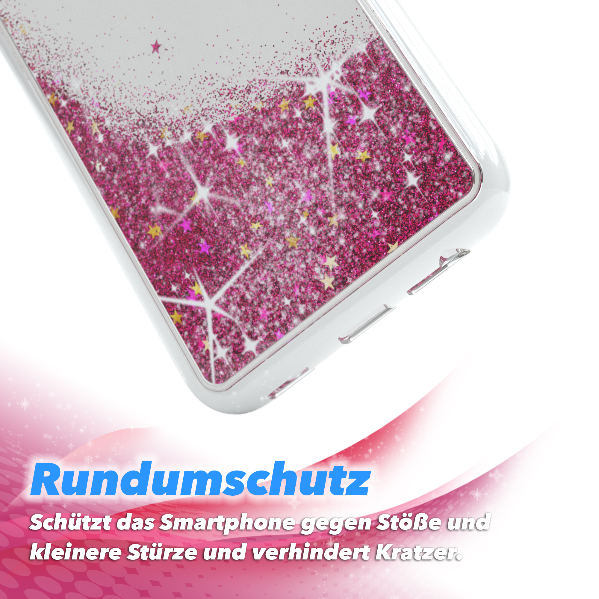 Samsung, Flüssig, CASE Galaxy EAZY Glitzerhülle Backcover, A13, Pink