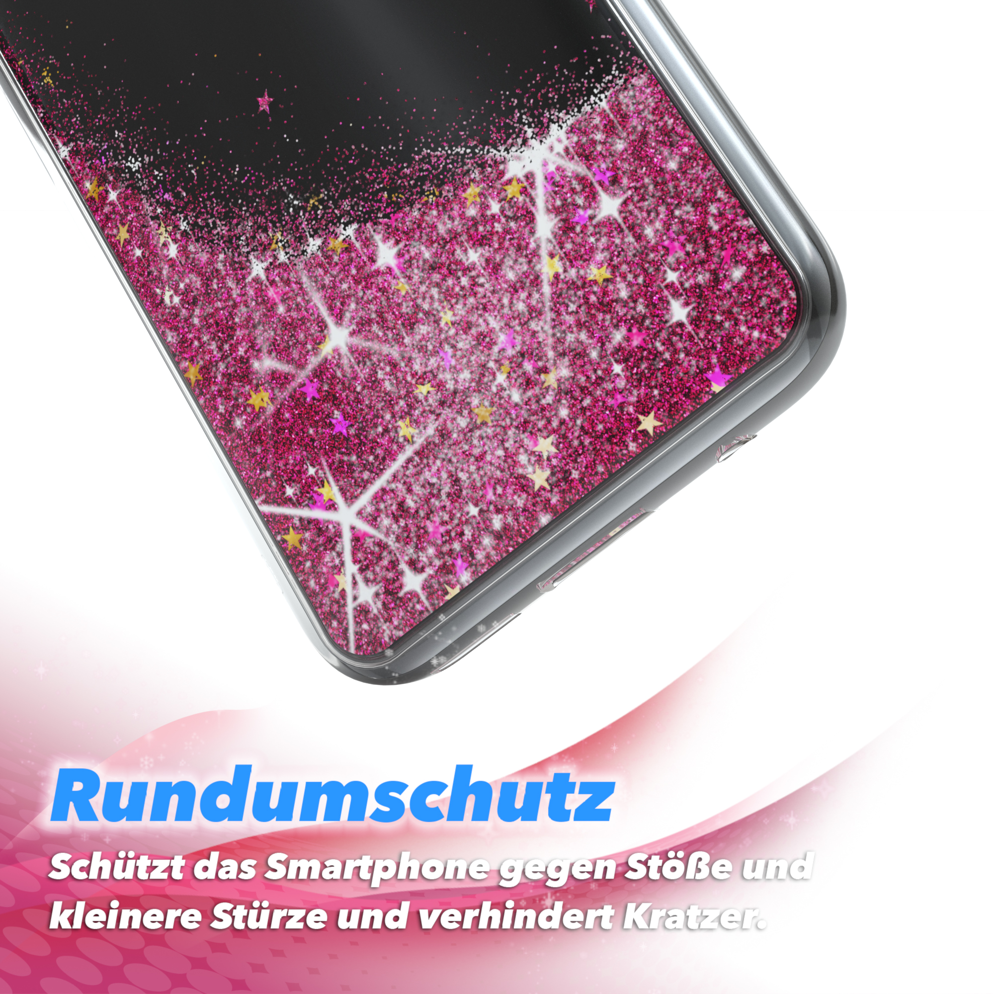 Flüssig, EAZY Glitzerhülle CASE P40 Backcover, Lite, Pink Huawei,