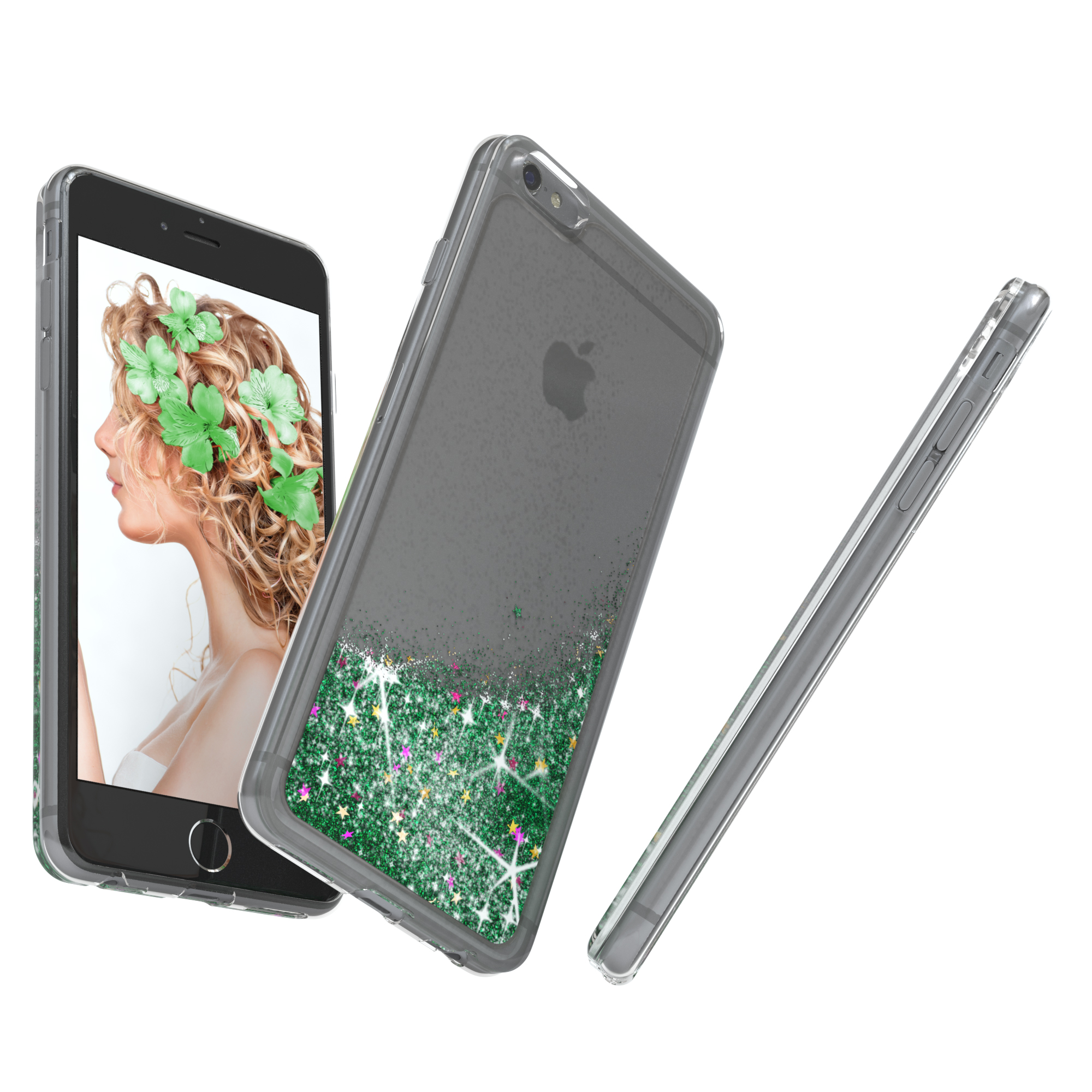 CASE / Glitzerhülle EAZY iPhone 6S, Grün 6 Apple, Flüssig, Backcover,