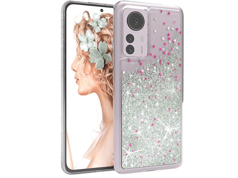 Silber Glitzerhülle 12 Flüssig, Pro, Xiaomi, EAZY CASE Backcover,