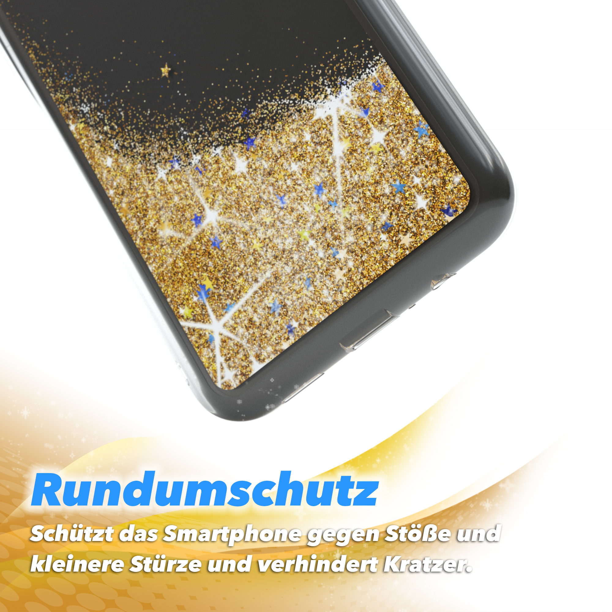 (2020), Flüssig, Backcover, Gold CASE Huawei, P Glitzerhülle Smart EAZY
