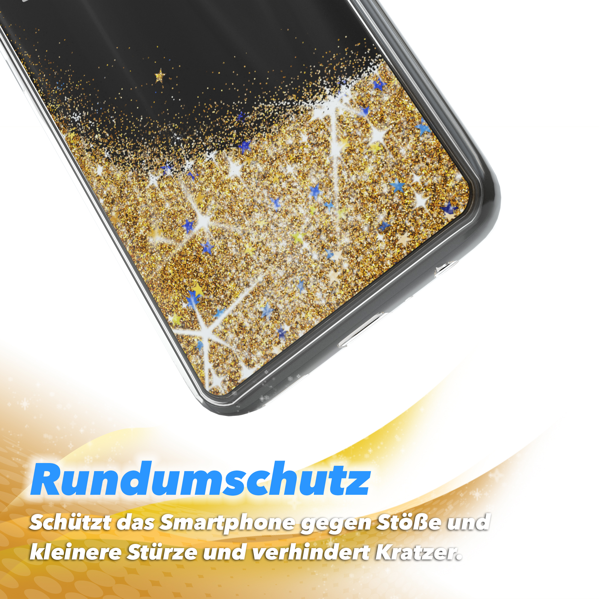 Gold CASE Lite, EAZY Flüssig, Honor Glitzerhülle Huawei, Backcover, 10