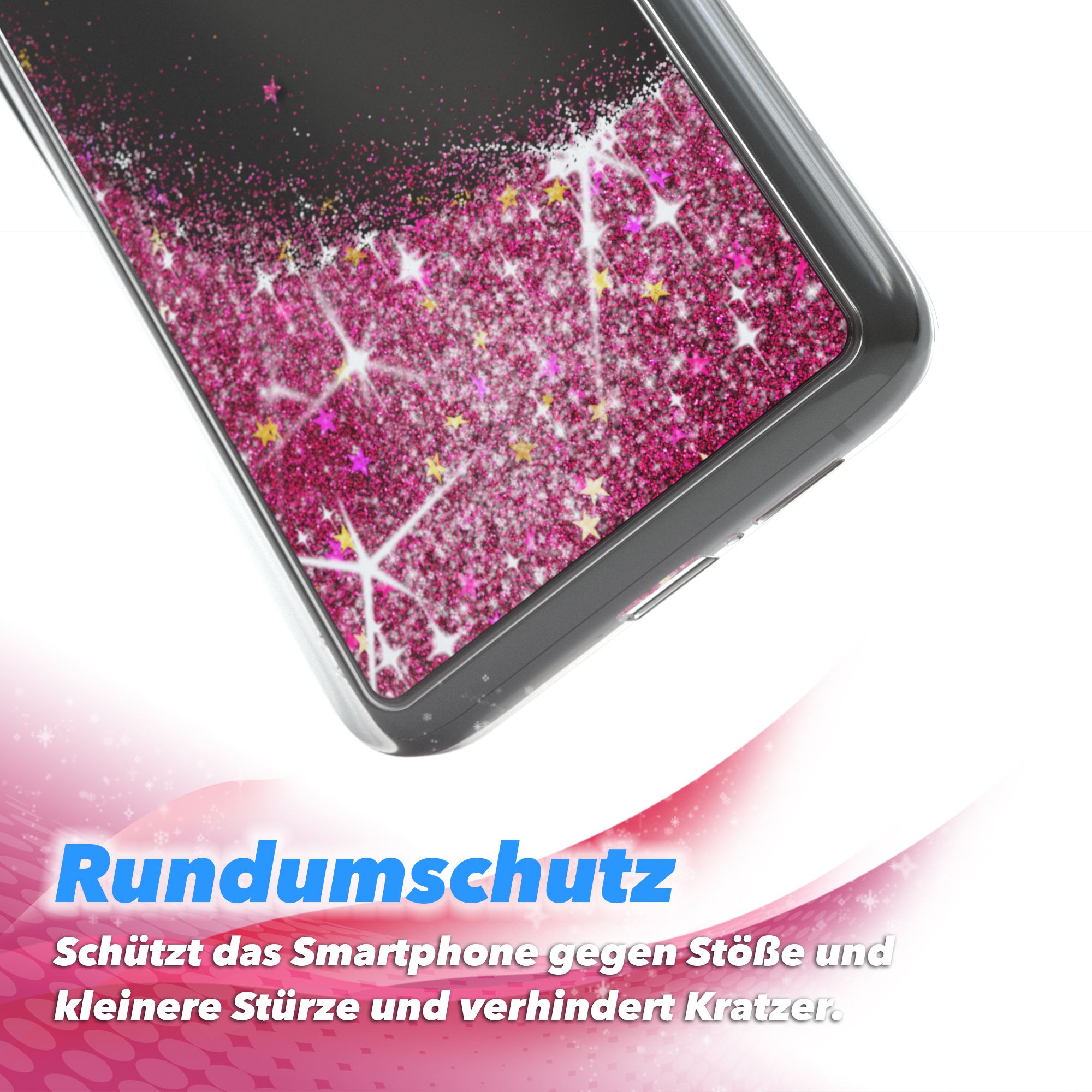 10T Pro Mi CASE 10T Pink EAZY Mi Glitzerhülle Backcover, Flüssig, 5G, / 5G Xiaomi,