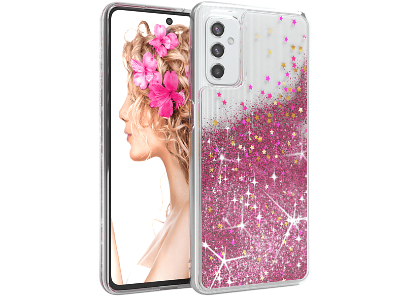 Flüssig, 5G, CASE Samsung, Pink Galaxy EAZY M52 Glitzerhülle Backcover,