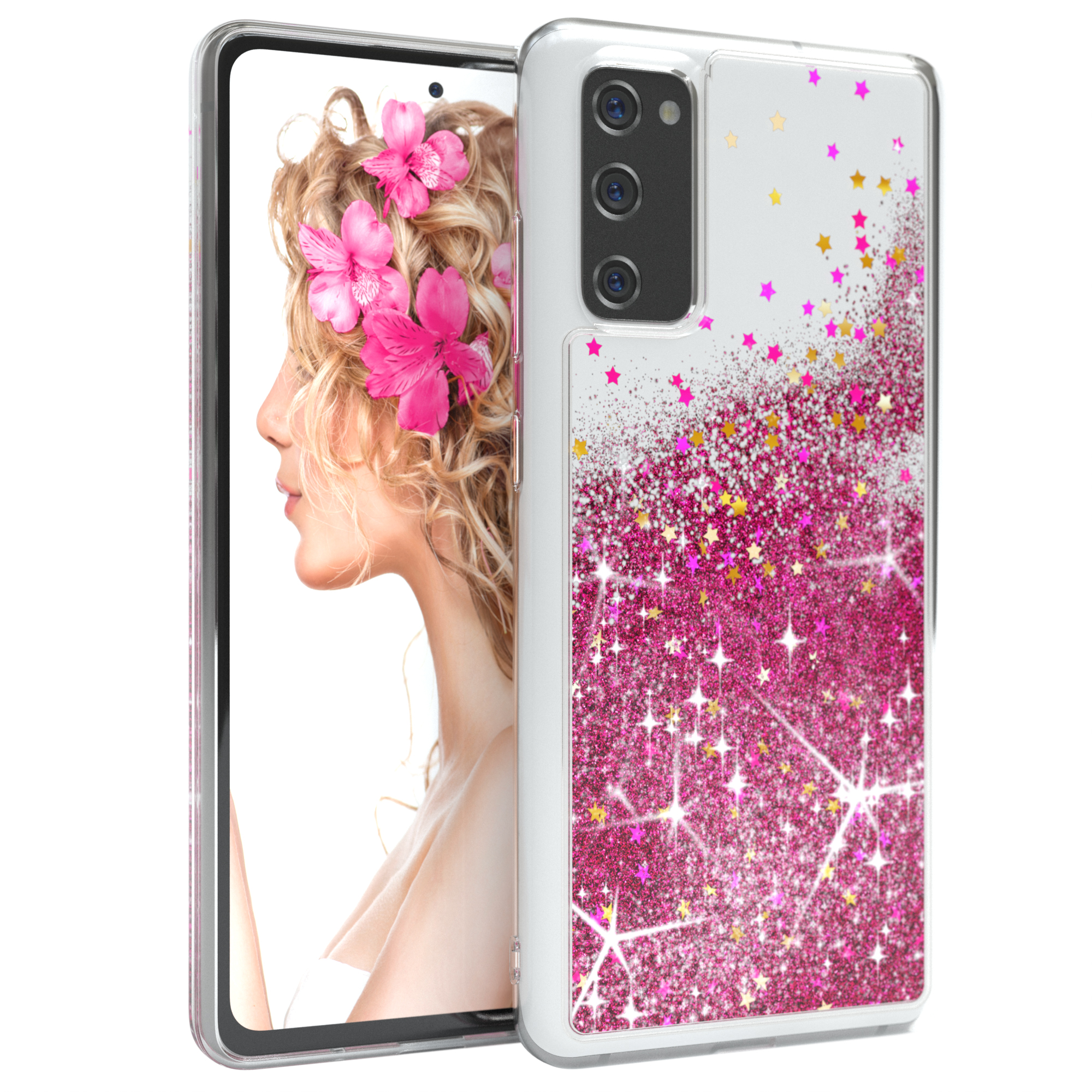 Pink Flüssig, Galaxy Samsung, EAZY / FE S20 Backcover, FE CASE Glitzerhülle 5G, S20