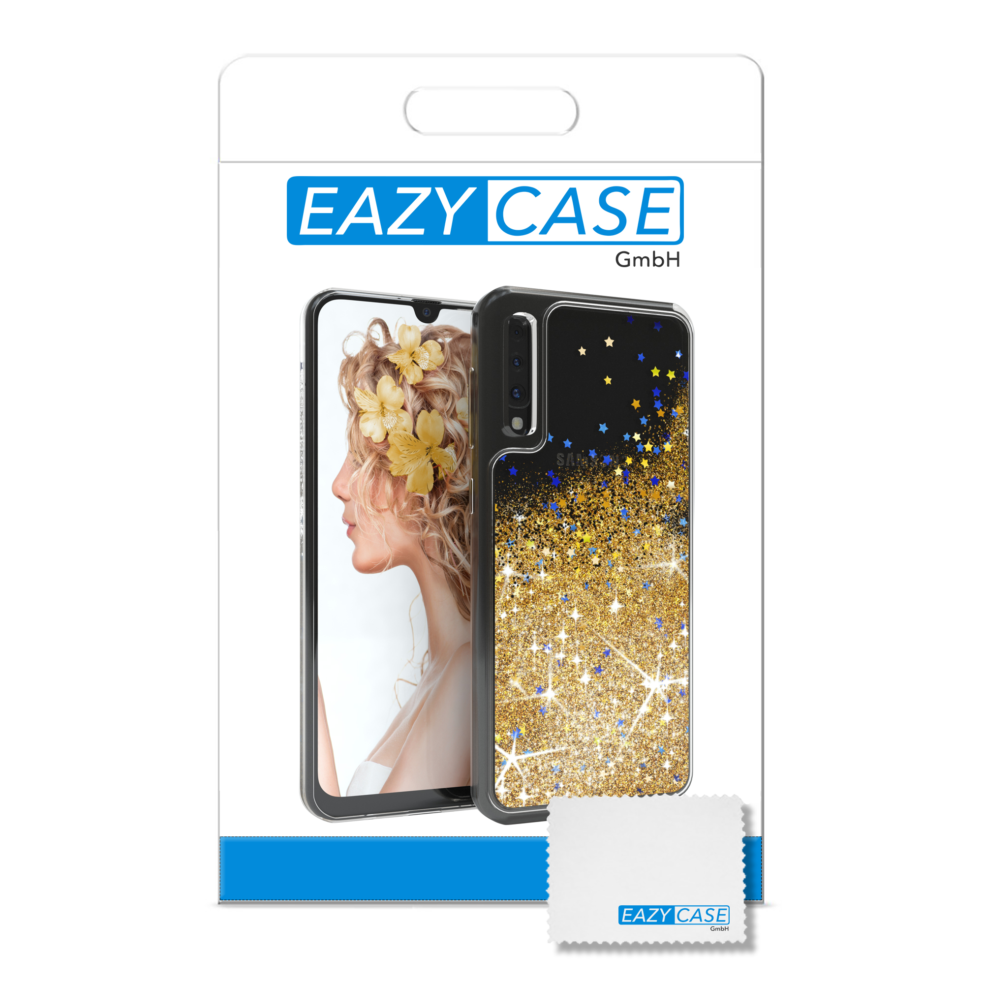 EAZY CASE Glitzerhülle Flüssig, Backcover, Gold / Samsung, Galaxy A50s / A30s, A50