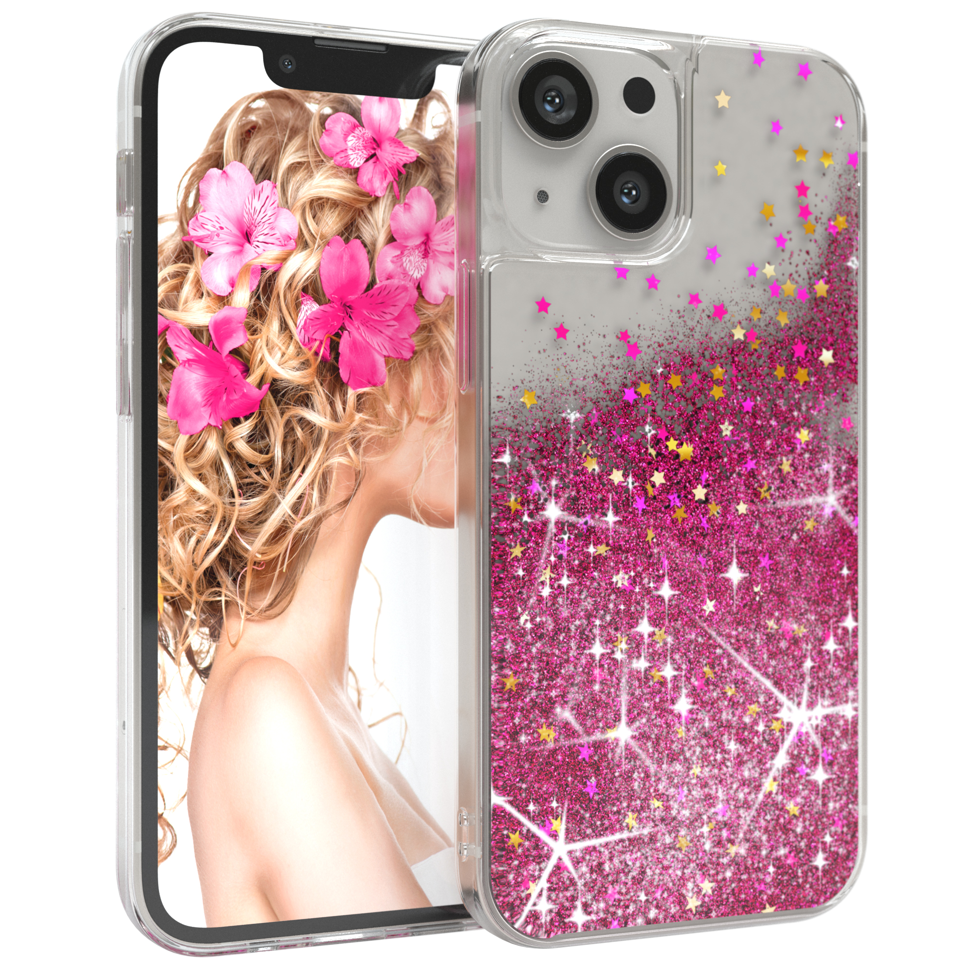 13 Flüssig, Glitzerhülle Pink CASE iPhone Backcover, Apple, Mini, EAZY