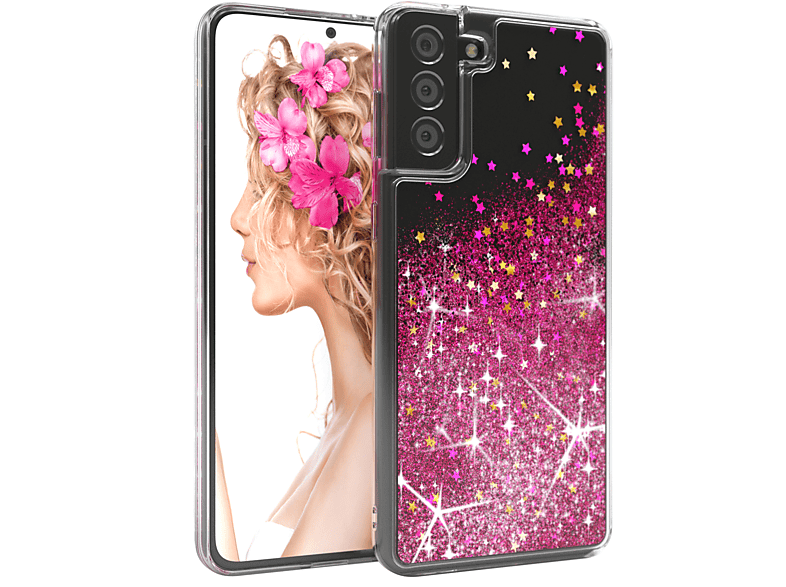 Galaxy EAZY S21 CASE Samsung, Glitzerhülle Backcover, Pink 5G, Plus Flüssig,