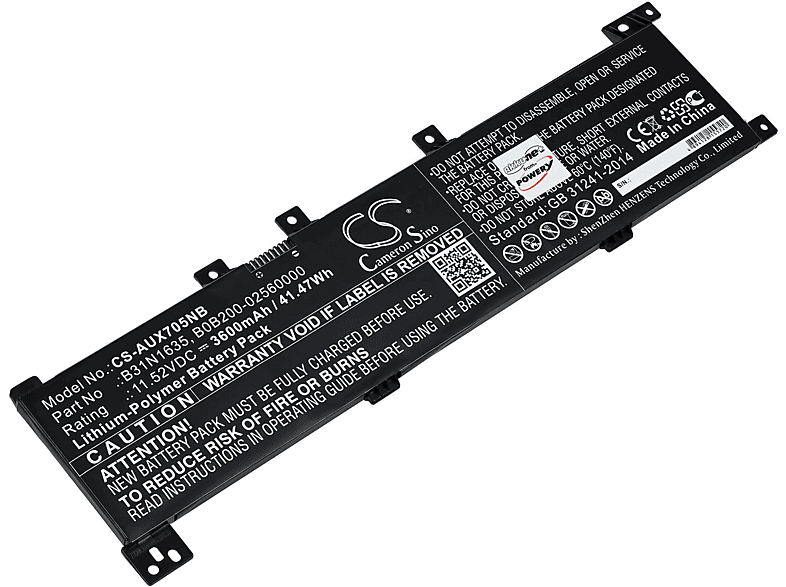 POWERY Akku für Asus VivoBook F705MA-BX121T Li-Polymer Akku, 3600mAh