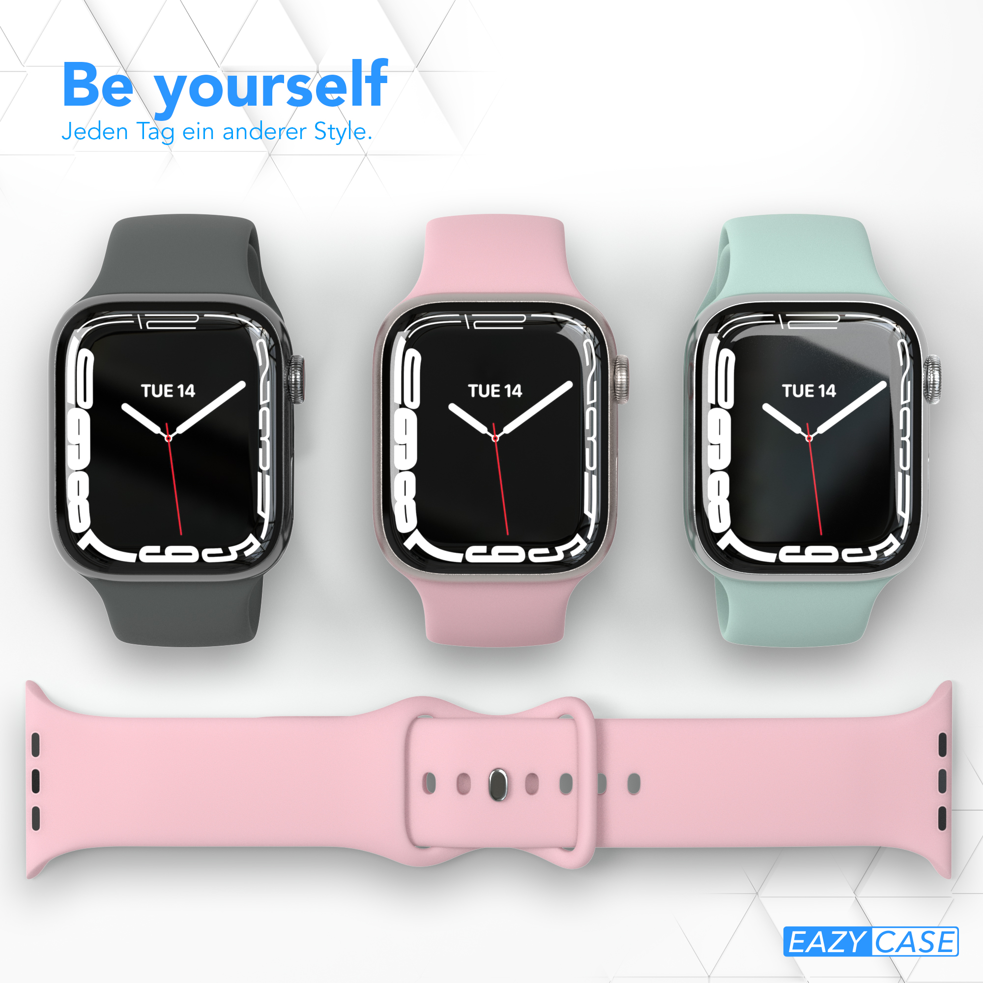 Apple, Rosé Ersatzarmband, EAZY Watch 9/8/7/6/5/4/3/2/1; 38mm/40mm/41mm, Watch Silikon SE, Series CASE Armband