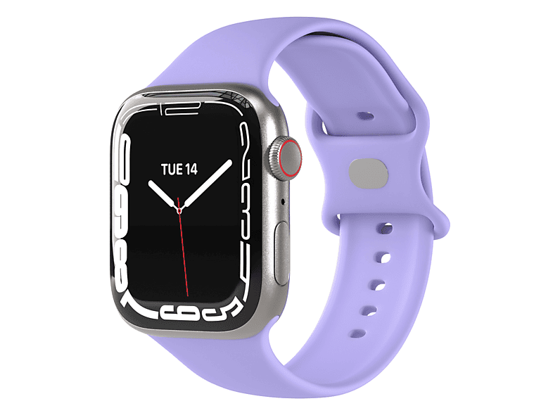 EAZY CASE Silikon Armband Watch 1+2, Hell 42mm/44mm/45mm/49mm, Ultra Watch Lila Watch SE; Ersatzarmband, Apple, Series 9/8/7/6/5/4/3/2/1