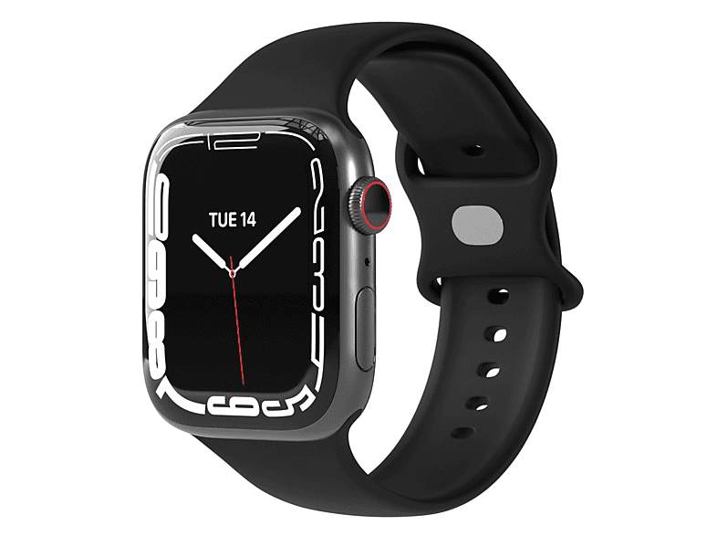 Apple, EAZY Silikon CASE Watch Watch Ersatzarmband, SE, Armband 38mm/40mm/41mm, 9/8/7/6/5/4/3/2/1; Schwarz Series