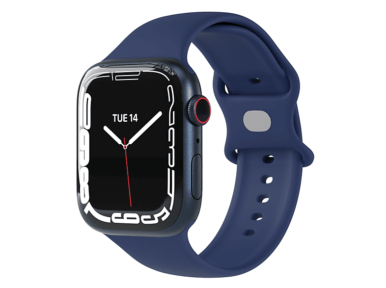 EAZY CASE Silikon Armband Watch Watch Blau Series Watch SE; 42mm/44mm/45mm/49mm, 9/8/7/6/5/4/3/2/1; Ersatzarmband, Apple, 1+2, Dunkel Ultra