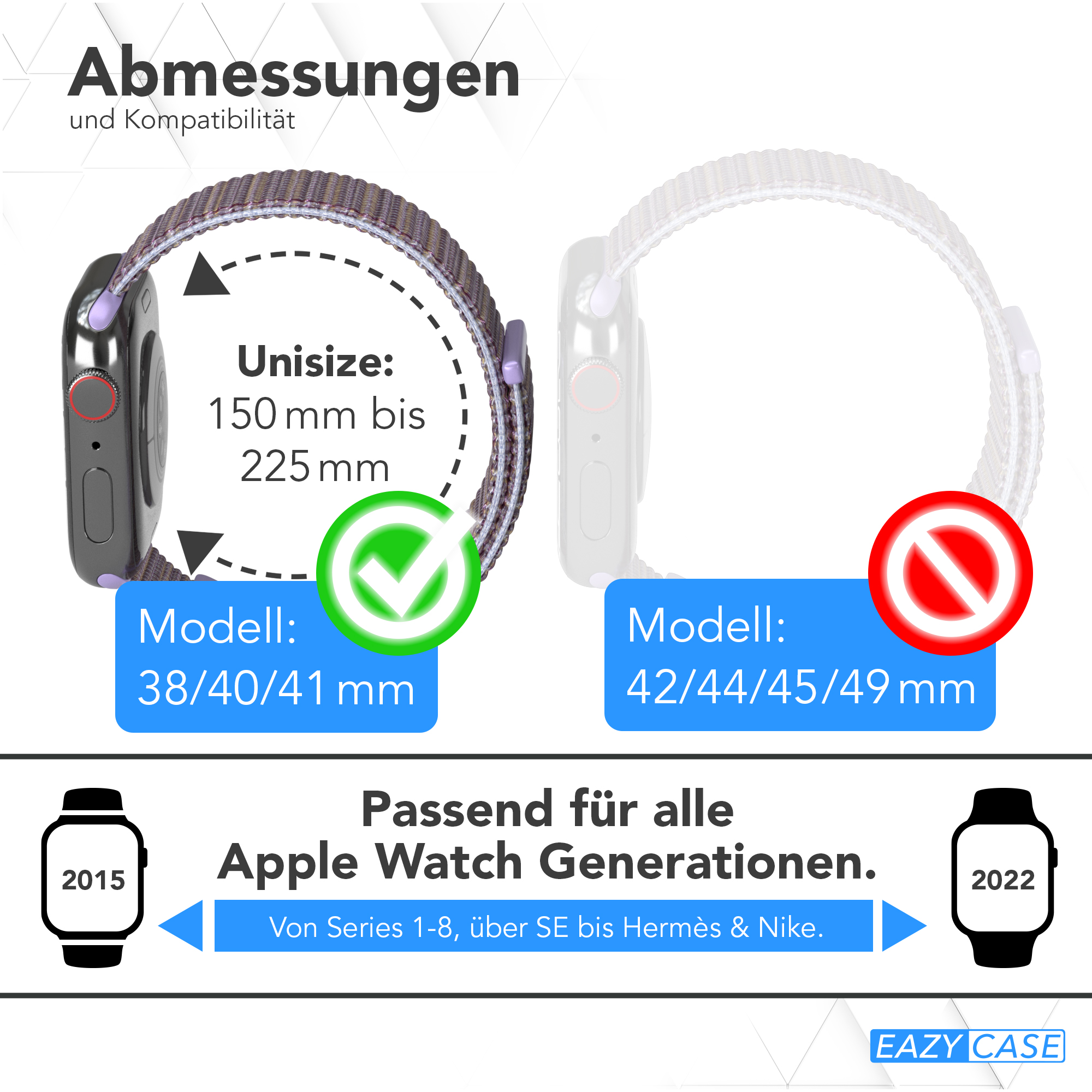 Apple Watch Armbänder. Größen, Kompatibilität und Design. Passend für alle Apple Watch Serien.