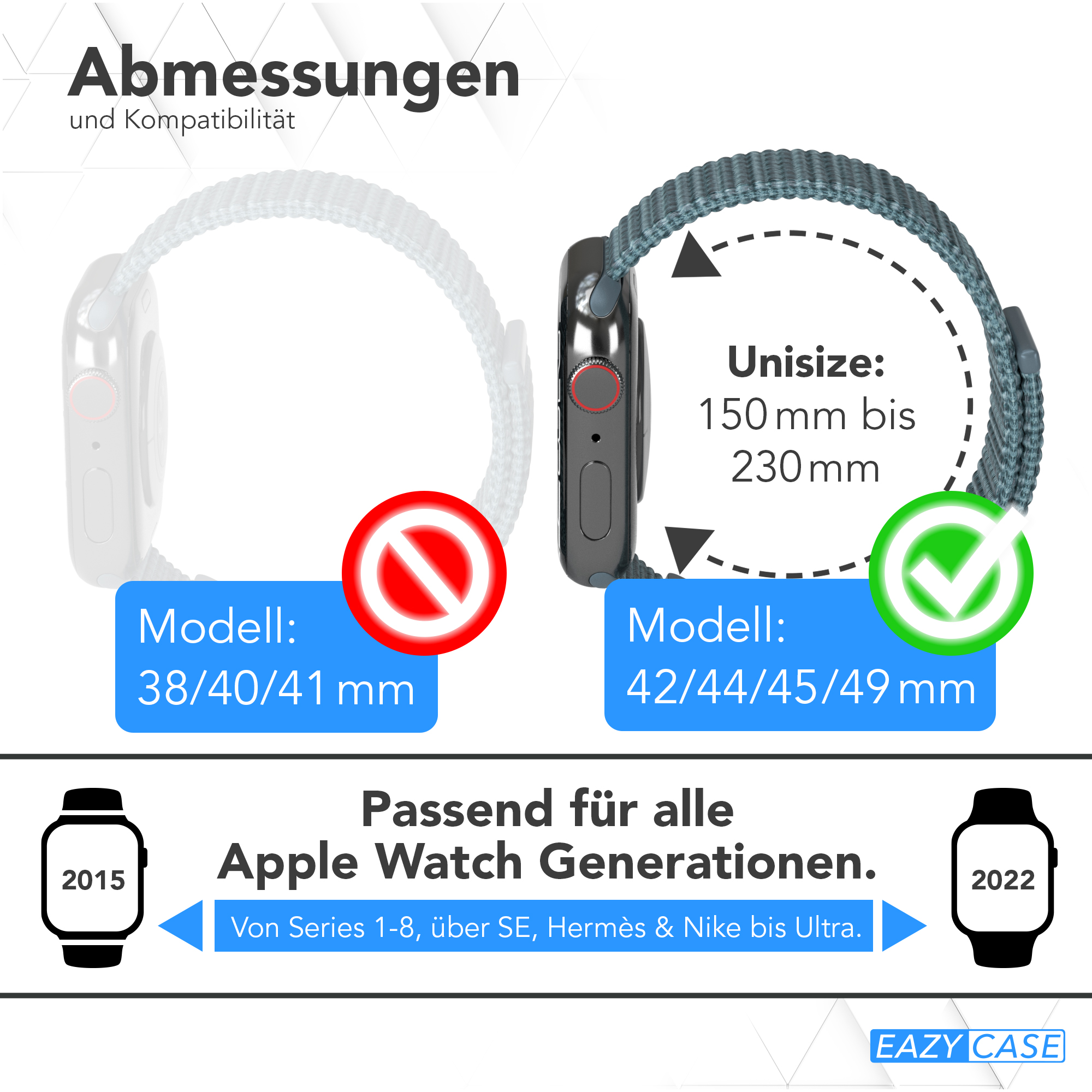 Apple Watch Armbänder. Größen, Kompatibilität und Design. Passend für alle Apple Watch Serien.