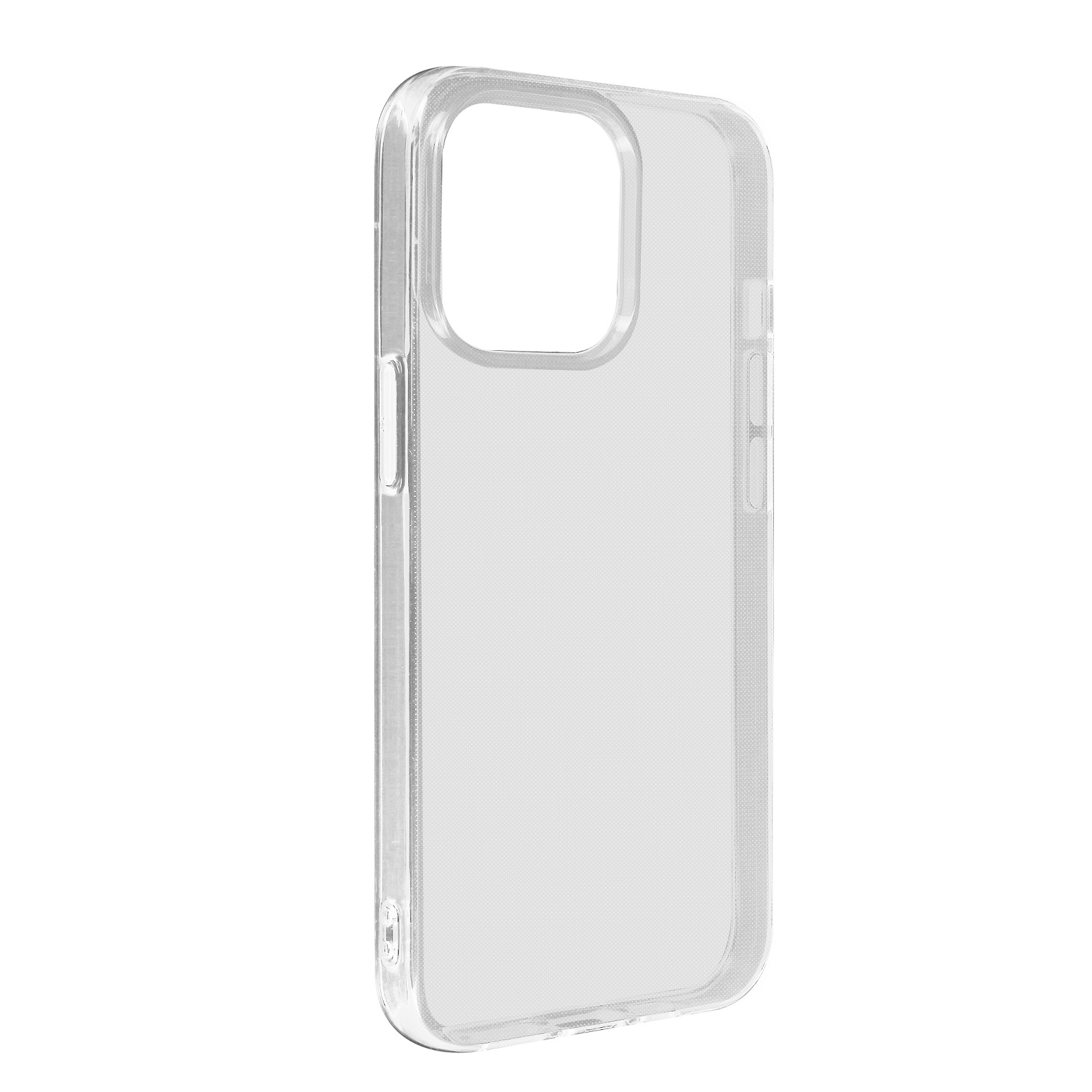Custodia trasparente per telefono, con foro per fotocamera.