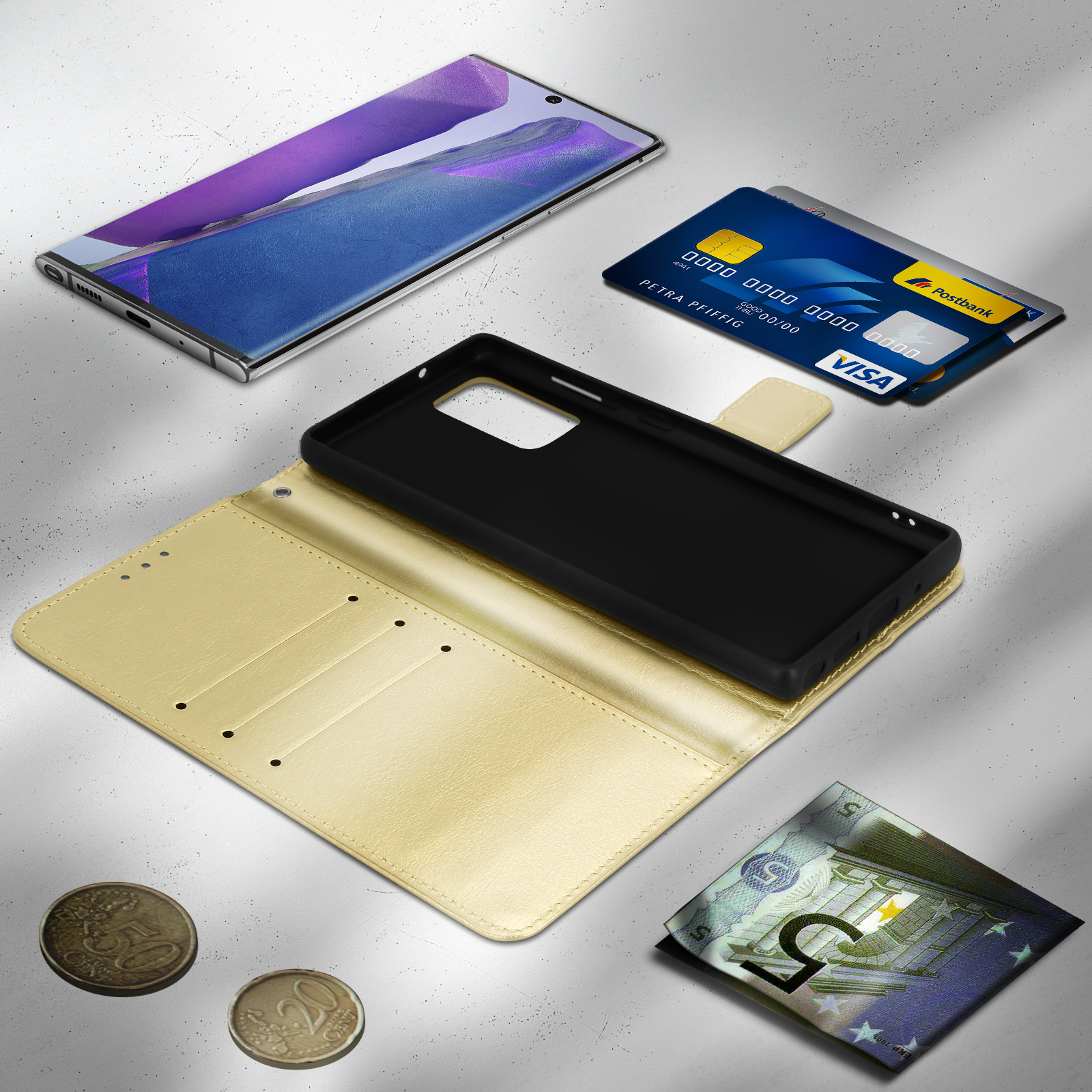 Series, Retro 20, Gold Note Samsung, AVIZAR Galaxy Bookcover,