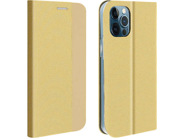 AVIZAR Soft Touch Series, Bookcover, Apple, iPhone 12 Pro Max, Gold