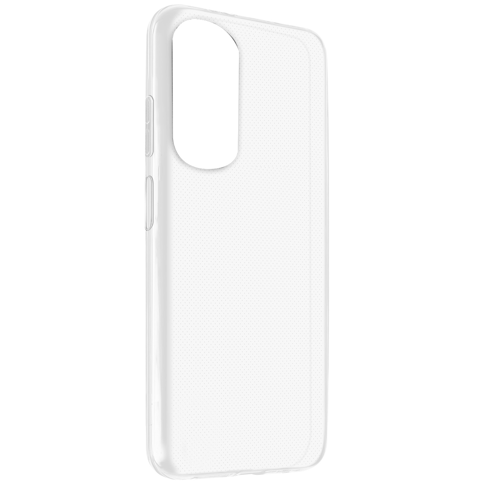 Eine transparente Handyhülle. Die Hülle ist transparent und leer. Der Hintergrund ist schlicht weiß.