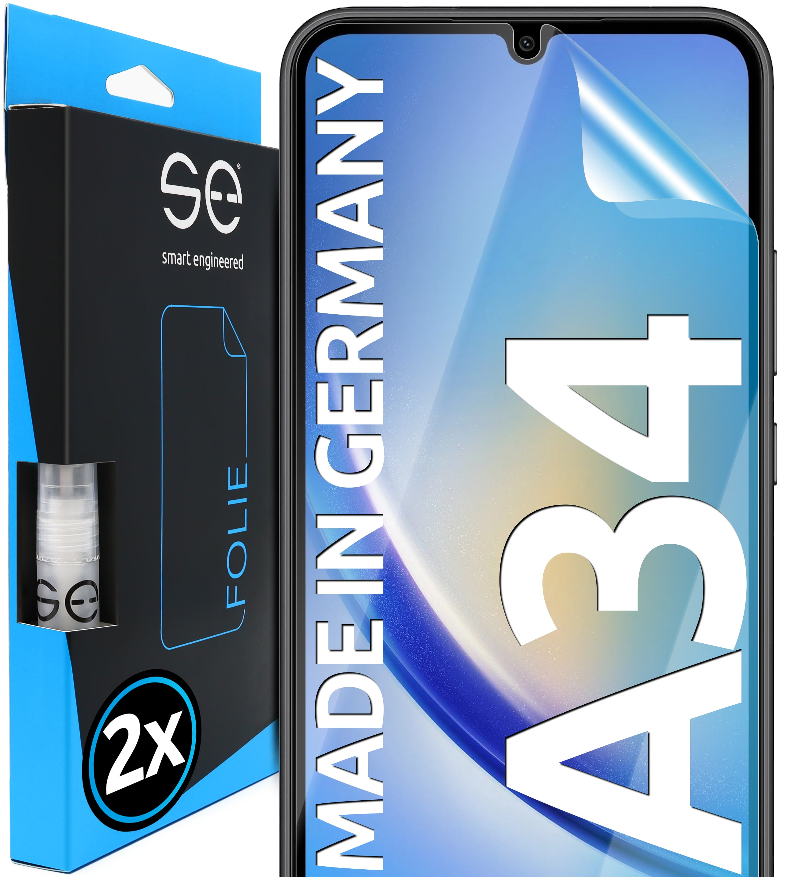 SMART ENGINEERED 2x se® Schutzfolie(für Galaxy A34) Samsung