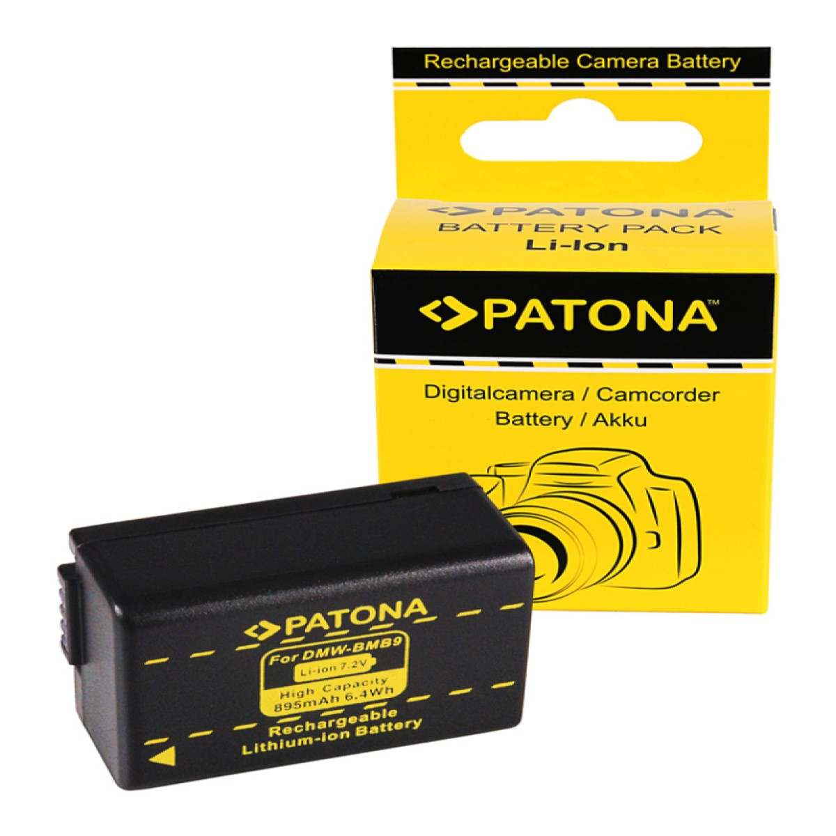 Panasonic Li-Ion Stück 895mAh Ersatzakku, für 1 kompatibel PATONA DMC-FZ40 Akku