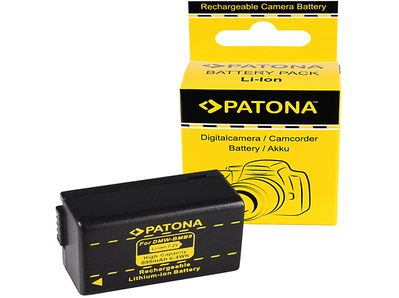 PATONA Akku kompatibel für Panasonic DMC-FZ40 Li-Ion Ersatzakku, 895mAh 1 Stück