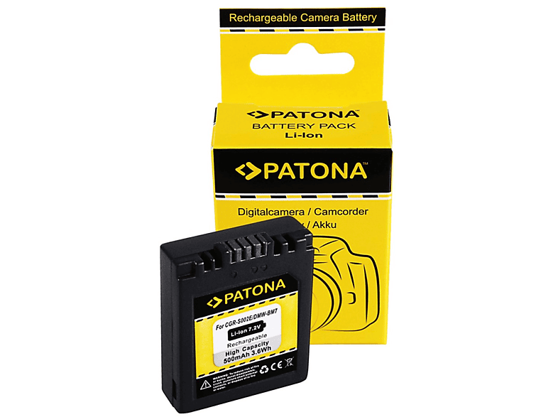 PATONA Akku kompatibel für Panasonic Lumix DMC-FX3 Li-Ion
