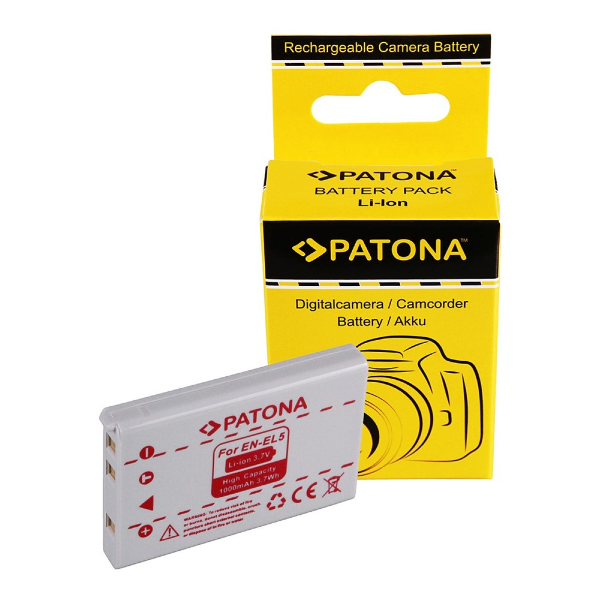 EN-EL5 für PATONA kompatibel Volt, Stück Nikon Akku 7.4 Li-Ion Ersatzakku, 1 1000mAh 