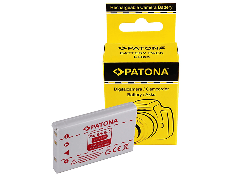 PATONA Akku kompatibel für Nikon EN-EL5 Li-Ion Ersatzakku, 7.4 Volt, 1000mAh  1 Stück